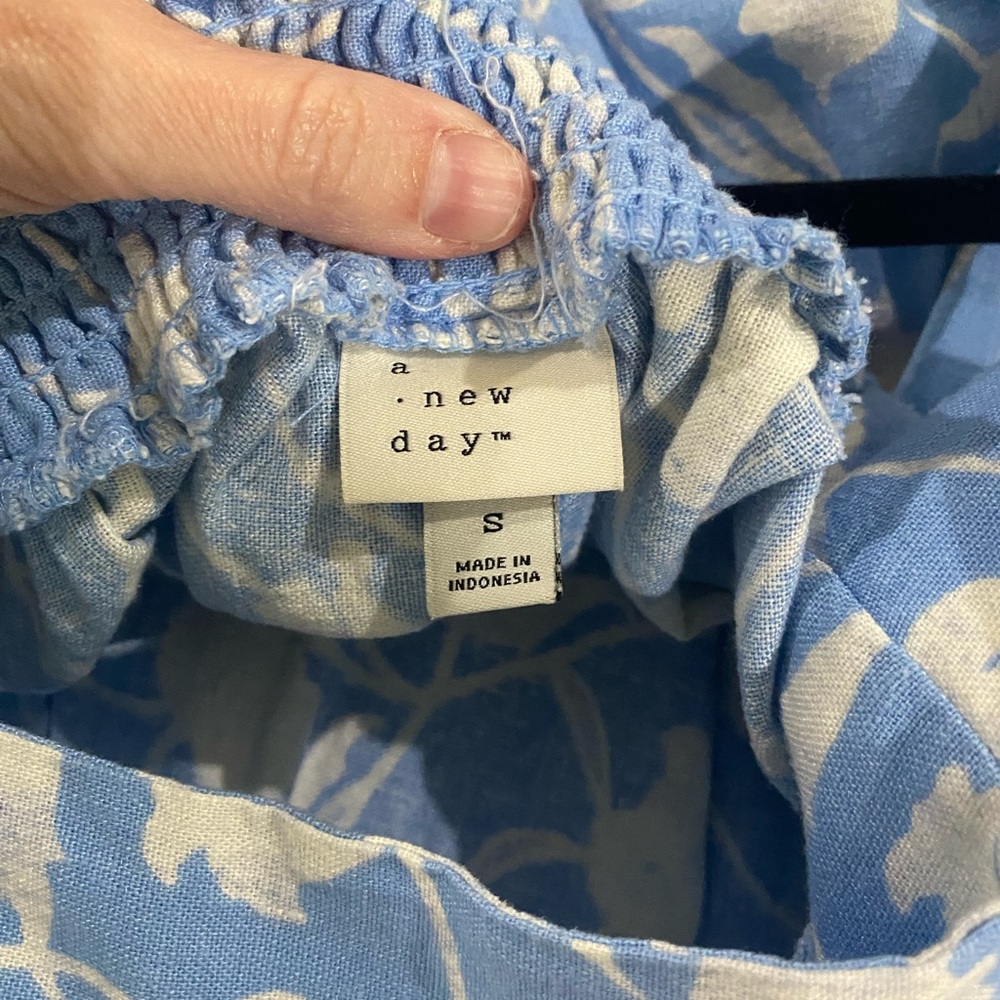 HEMMED - a new day Light Blue and White Floral Ruffle-Sleeve Maxi Dress - Picture 3 of 3